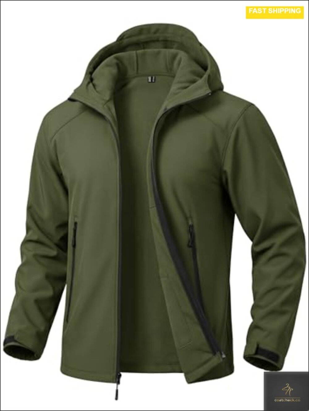 Men's Waterproof Softshell Jacket Lightweight Fleece Lined Rain Coat Hiking